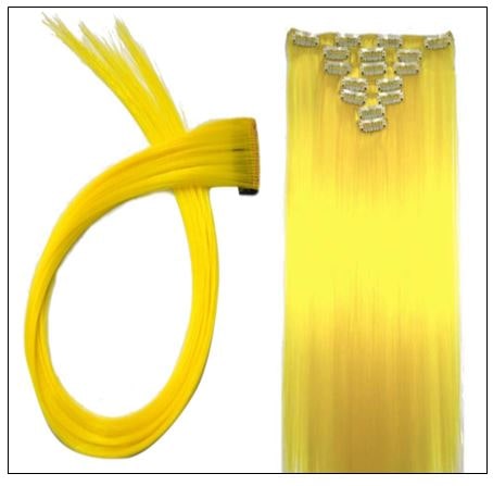 Yellow Clip In Hair Extensions 3-min