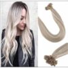 Ash Blonde Highlights Platinum Blonde U Tip Hair Extensions img-min