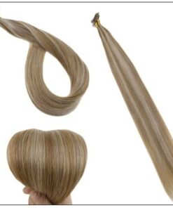 Golden Brown With Golden Blonde Colour U Tip Hair Extension 4-min