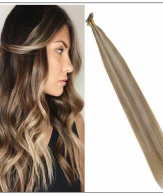 Golden Brown With Golden Blonde Colour U Tip Hair Extension img-min
