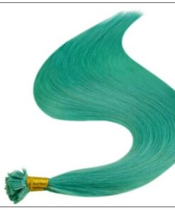 I Tip Extensions Teal Color Human Hair Keratin Hair Extensions 4-min