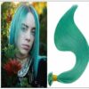 I Tip Extensions Teal Color Human Hair Keratin Hair Extensions img-min
