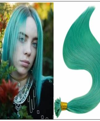 I Tip Extensions Teal Color Human Hair Keratin Hair Extensions img-min