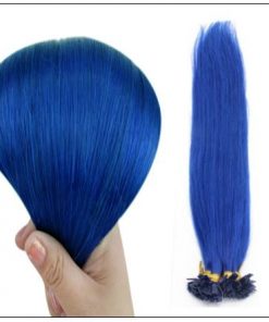 I Tip Hair Keratin Multi-Colors Blue Keratin Human Hair 2-min