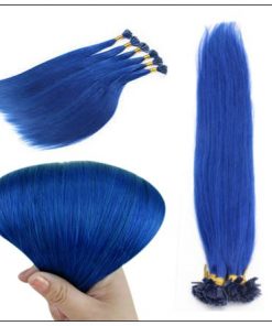 I Tip Hair Keratin Multi-Colors Blue Keratin Human Hair 3-min