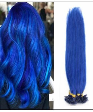 I Tip Hair Keratin Multi-Colors Blue Keratin Human Hair img-min