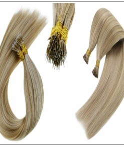 I Tip Light Blonde Highlights Golden Blonde Keratin Human Hair 2-min