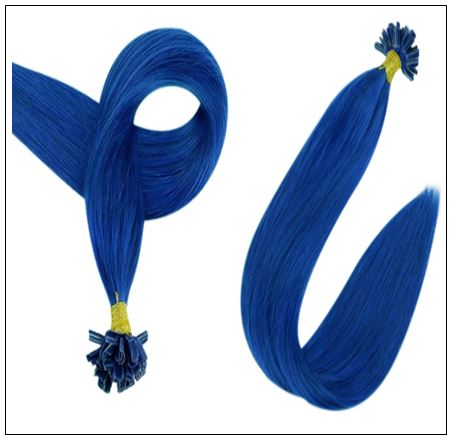 Keratin Hair Blue Color U Tip Hair Extensions 2-min