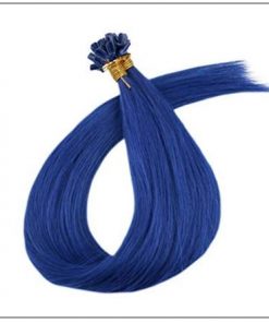 Keratin Hair Blue Color U Tip Hair Extensions 4-min