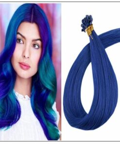 Keratin Hair Blue Color U Tip Hair Extensions img-min