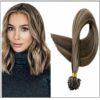 Natural Wave Colour 2P8A Darkest Brown with Light Brown U Tip Hair Extensions IMG-min