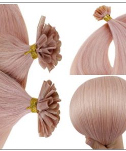 Pink Hair Extensions Keratin Nail Tip Extensions 2-min