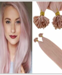 Pink Hair Extensions Keratin Nail Tip Extensions img-min