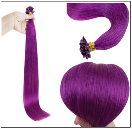 Purple Color U Tip Hair Extensions 2-min