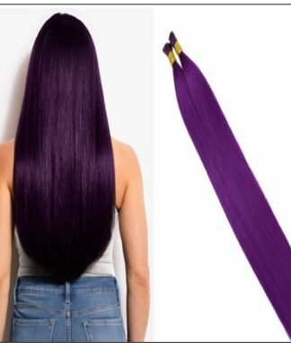 Purple Human Hair Keratin Purple I tip Hair Extensions img