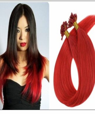Red Color U Tip Hair Extensions img-min