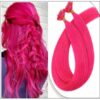 U Tip Hair Extensions Human Hair Hot Pink Hair Extension IMG-min
