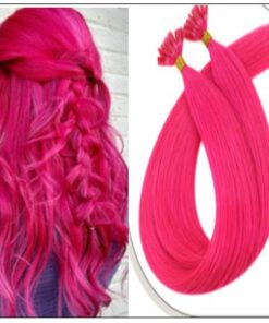 U Tip Hair Extensions Human Hair Hot Pink Hair Extension IMG-min