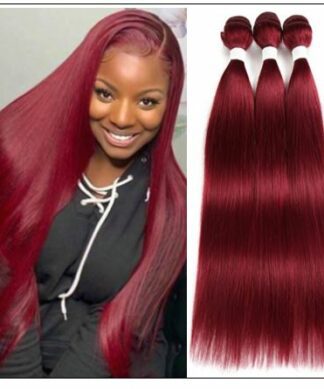 Wine Color Bundles 100% Natural Remy Human Hair img