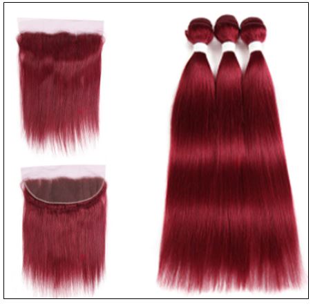 burgundy bundles with frontal 3