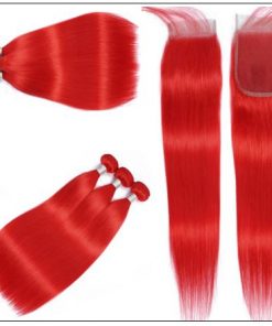 red brazilian bundles with closure 4