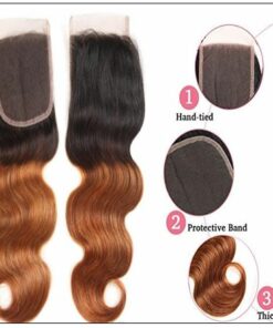 1B 30 Brown Color Brazilian Body Wave With Closure Full Head Evan Hair Ombre Body Hair Bundles Closure 2-min