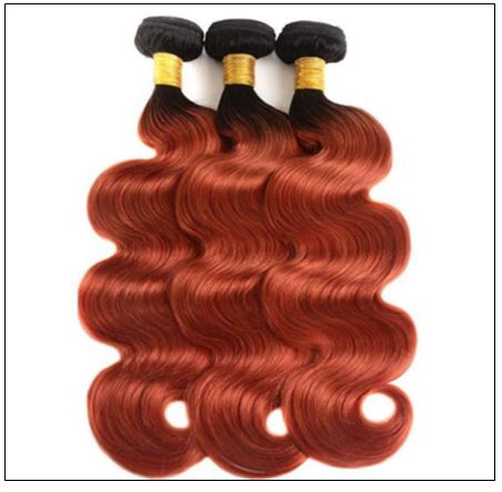 1B 350 Color Ombre Human Hair 3 Bundles With Closure Body Wave Weave 4-min