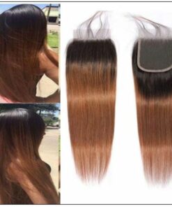2 Tone Ombre Brown Brazilian Human Hair 3 Bundles With Closure 2-min
