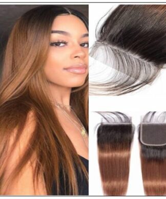 2 Tone Ombre Brown Brazilian Human Hair 3 Bundles With Closure img-min
