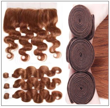 Brazilian Human Hair Body Wave Color Weave Bundles and Frontal #30 3 img-min