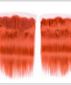 Brazilian Human Hair Orange Color 3 Bundles with Frontal 4-min