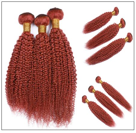 Brazilian Kinky Curly Orange Remy Human hair bundles 2-min