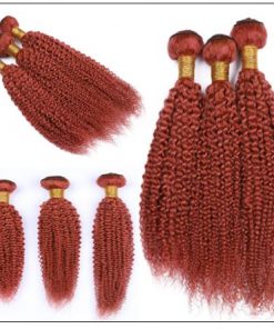Brazilian Kinky Curly Orange Remy Human hair bundles 3-min