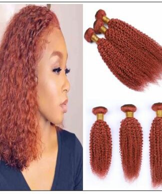 Brazilian Kinky Curly Orange Remy Human hair bundles img-min