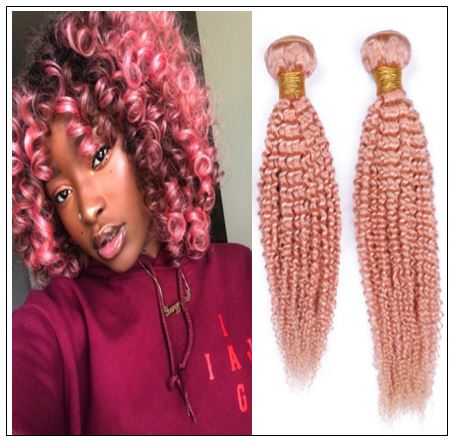 Kinky Curly Pink Human Hair img-min