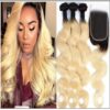Lace Closure With 3 Bundles Body Wave 1B 613 Color img-min