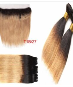 Ombre Color Bundles With Frontal 1B Root 27 Straight Hair 2-min