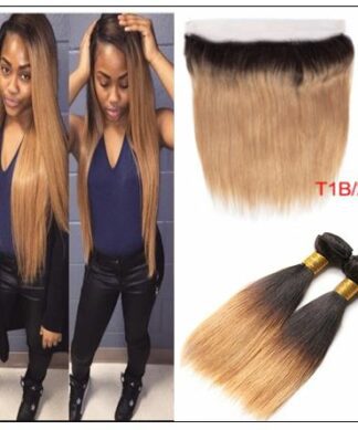 Ombre Color Bundles With Frontal 1B Root 27 Straight Hair img-min