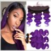 Ombre Hair Color 1B Purple Body Wave 3 Bundles With Closure img-min