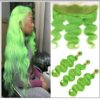 Pure Green Body Wave Hair Bundles with Frontal img-min
