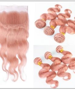 Rose Gold Body Wave With Lace Frontal 2-min