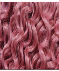 Rose Pink Deep Curly Virgin hair extensions 2-min
