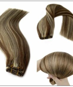 medium length brown hair with blonde highlights (2)-min