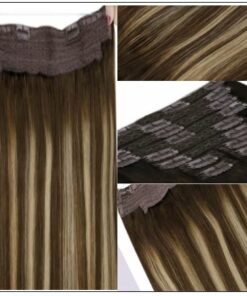 Ash Blonde Highlights on Dark Brown Hair Extensions 2-min