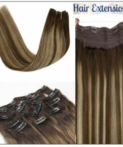 Ash Blonde Highlights on Dark Brown Hair Extensions 3-min