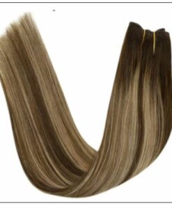 Ash Blonde Highlights on Dark Brown Hair Extensions 4-min