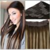 Ash Blonde Highlights on Dark Brown Hair Extensions img-min
