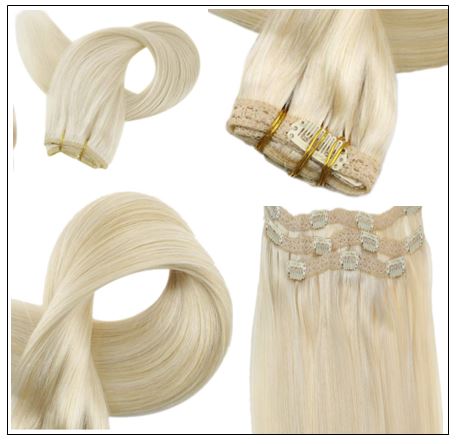 Blonde Clip in Hair Extensions 4