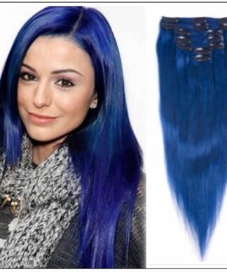Blue Clip in Hair Extensions (2)