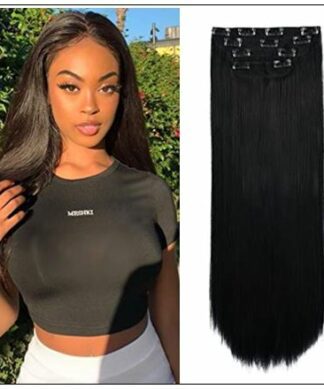 Clips in hair extensions for Natural black hair (6)